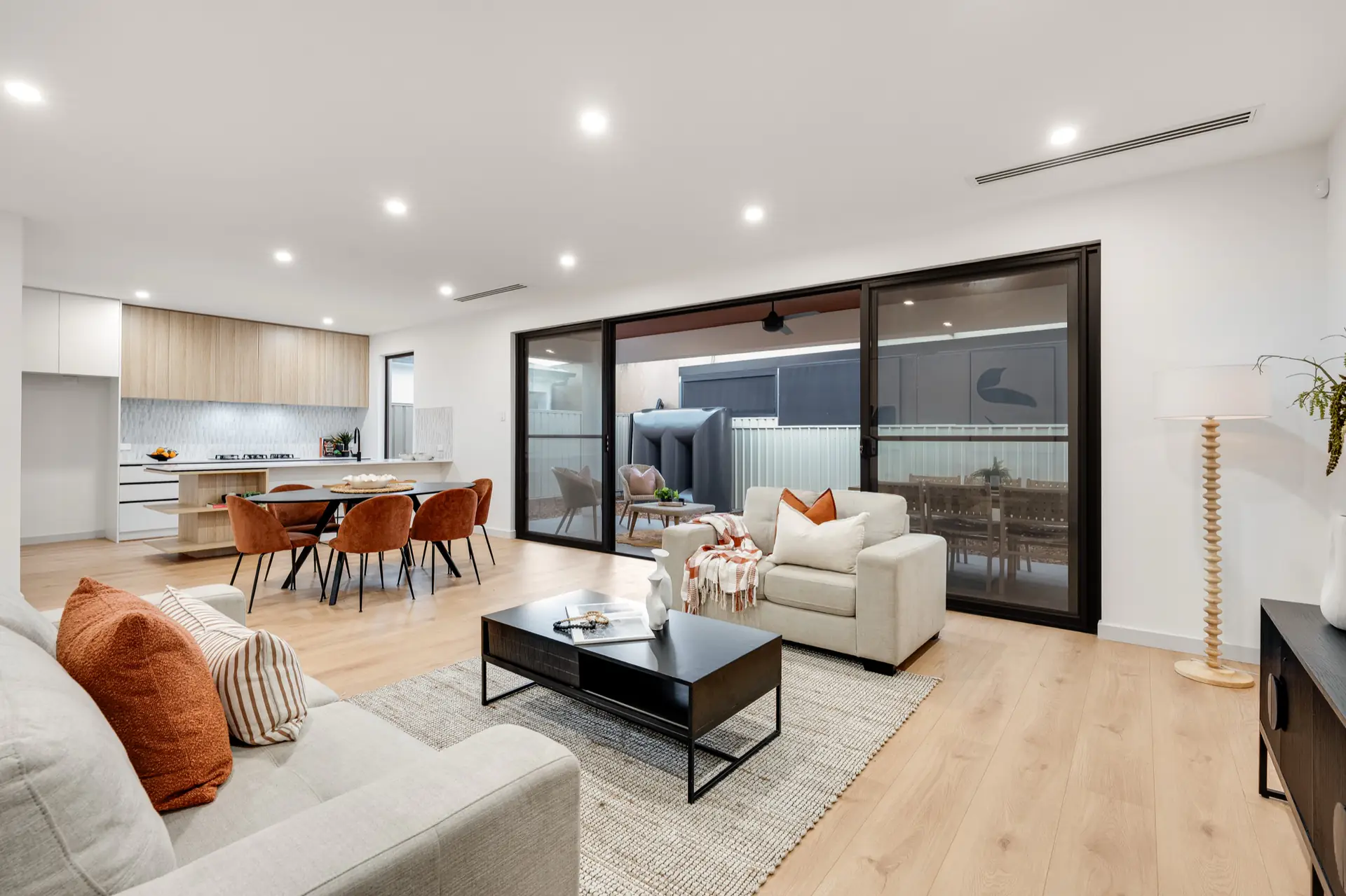 Open plan living and kitchen at Hill Street Campbelltown.