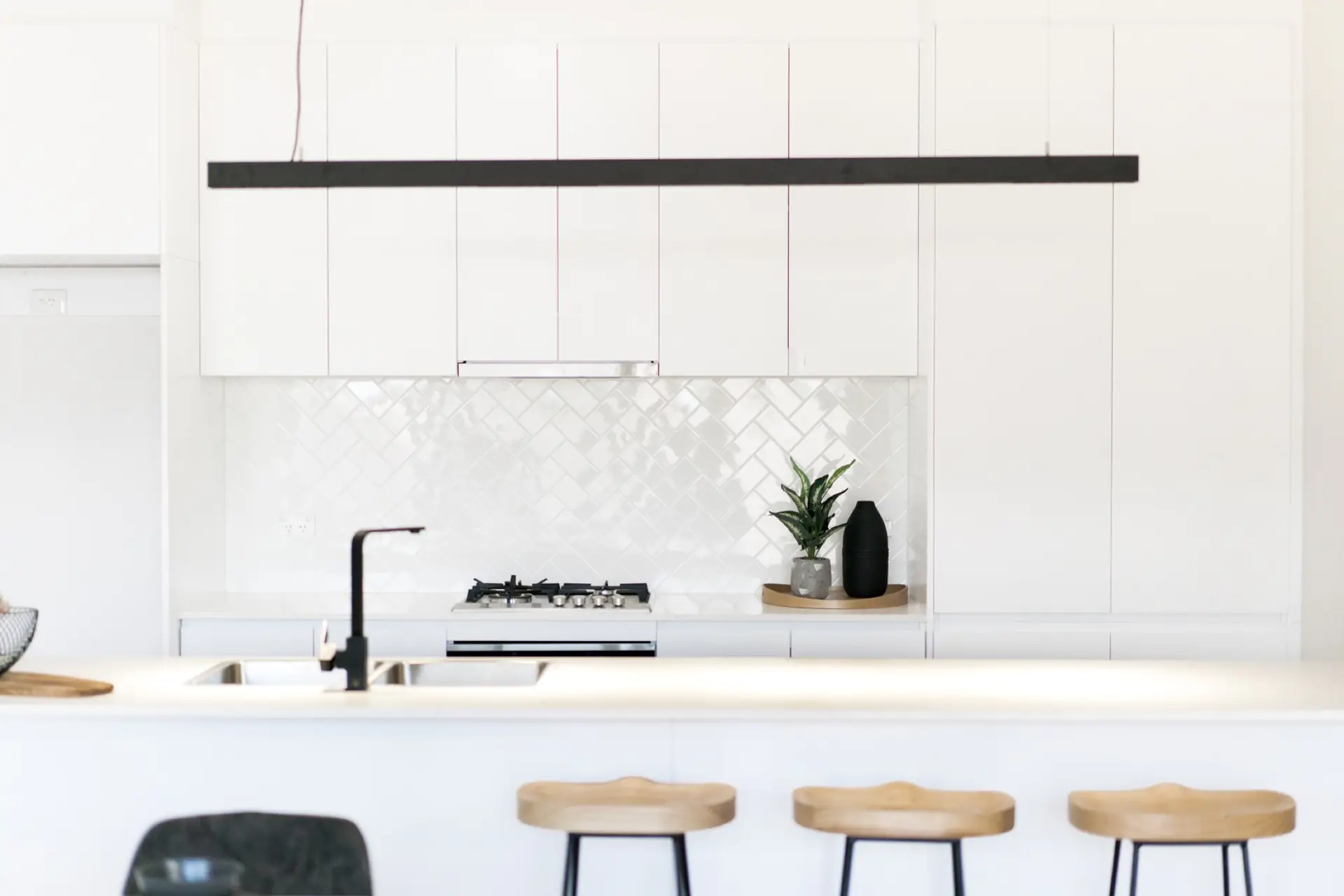 Waterhouse Road South Plympton kitchen island and dining area.